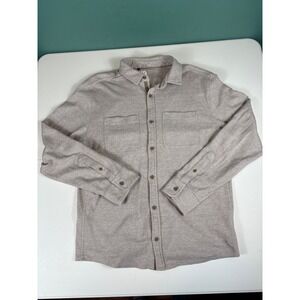 VRST Men's Button Down Shirt Medium‎ Heathered Taupe Long Sleeve Casual